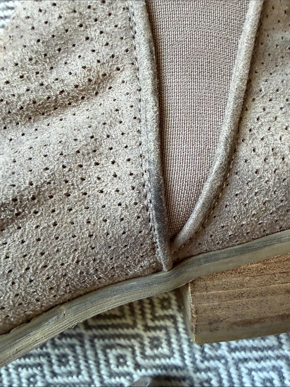 Report Women’s Suede Perforated Slip-On Ankle Boots - Taupe - Picture 9 of 16